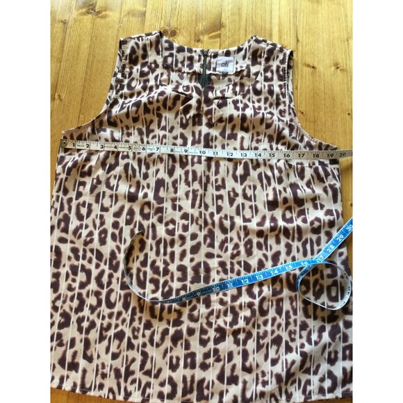 Cabi Leopard Animal Print Top Blouse Size M Sleeveless Mobwife Lightweight - Picture 8 of 9